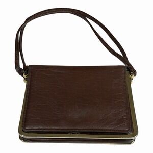 Markay brown patton leather shoulder purse, hand bag  60's-70's
